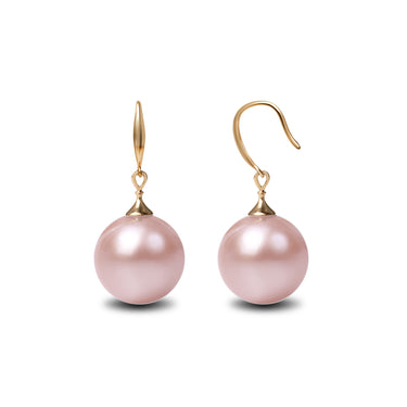12-13mm natural pink freshwater pearl fish hook earrings