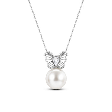 12-13mm white freshwater pearl Papillune pendant