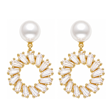 7-8mm white freshwater pearl Orvène earrings