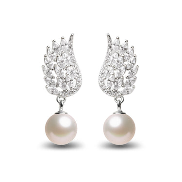 9-10mm White Freshwater Pearl Alaía Earrings