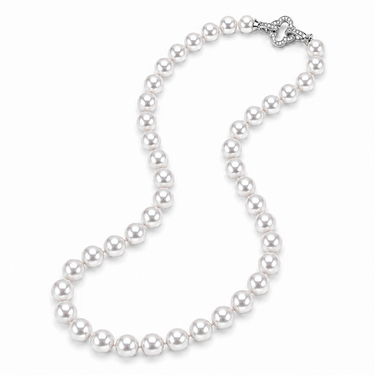 9-9.5mm White Japanese Akoya Pearl Necklace