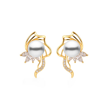 White Freshwater Pearl Seraphine Stud Earrings