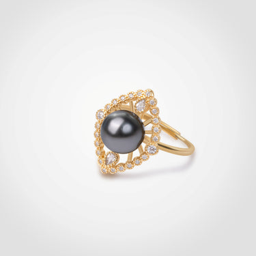 Tahitian Pearl & Diamond Noctavelle Ring - DE BLANCAS