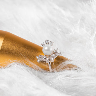 Freshwater Pearl & Diamond Glacielle Ring - DE BLANCAS