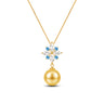 01-028-YG Golden South Sea Pearl & Diamond Aureflor Pendant