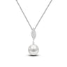 01-035-WG White South Sea Pearl | Serene Leaf Pendant