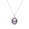 10mm Lavender Freshwater Pearl & Diamond Vespera Pendant in 18K White Gold 