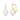 10mm white freshwater pearl curved hook earrings with a clean white tone