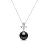 12mm Tahitian Pearl Fleur-de-Lis Pendant in 18K White Gold