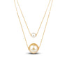 5-6mm Akoya and 10-11mm Golden South Sea pearl dual pendant