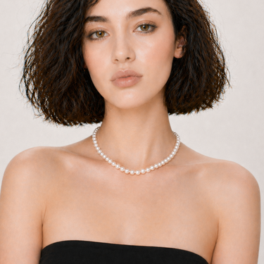 6.5-7.0mm 16-inch white Japanese Akoya pearl necklace
