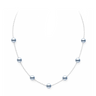 6.5-7mm Blue Japanese Akoya Pearl Tincup Necklace in 18K White gold