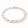 6.5-7mm triple strand white freshwater pearl necklace