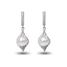 7-8mm white freshwater pearl Astral Comet drop earrings