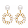 7-8mm white freshwater pearl Orvène earrings