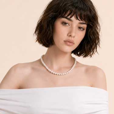 7.5-8mm 18-inch white Japanese Akoya pearl necklace