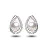 8-8.5mm silver Akoya pearl Avelune earrings