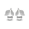 8-8.5mm silver Akoya pearl Frosted Leaf Earrings