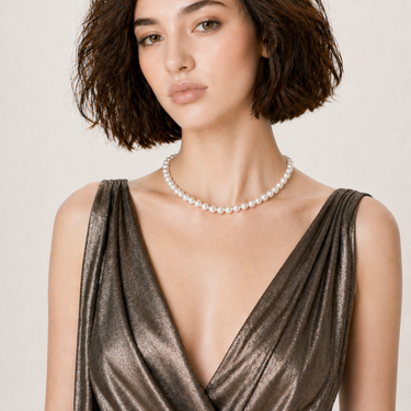 8.0-9.0mm 16-inch white freshwater pearl necklace