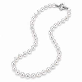 9-9.5mm White Japanese Akoya Pearl Necklace