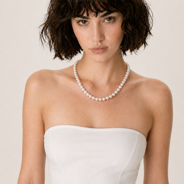 9.0-10.0mm 18-inch white freshwater pearl necklace