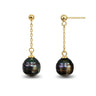 Black Tahitian Circled Pearl Elira Dangle Earrings 
