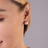 Close-up of 10-10.5mm Pink Freshwater Pearl Stud Earrings