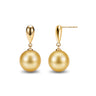 Golden South Sea Pearl Drop Earrings in 18K Yellow Gold