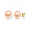 Peach Freshwater Pearl Stud Earrings with gold backing