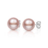 Pink Freshwater Pearl Stud Earrings with white gold backing