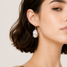 Sterling silver white baroque freshwater pearl drop earrings with 12mm pearls