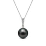Tahitian Pearl & Diamond Bar Drop Pendant