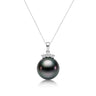 Tahitian Pearl & Diamond Vespera Pendant in 18K White Gold