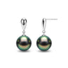 Tahitian Pearl Drop Earrings in 18K White Gold