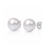 White Freshwater Pearl Stud Earrings with white gold posts