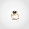 Dark Tahitian Pearl & Diamond Oravelle Ring - DE BLANCAS