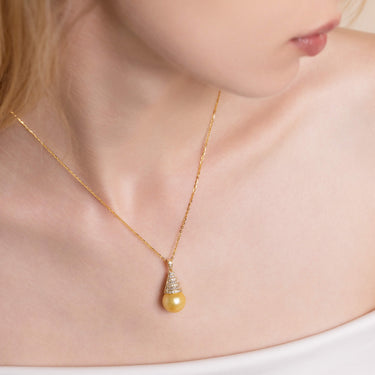 Golden South Sea Pearl | Céleste Dorée Pendant - DE BLANCAS