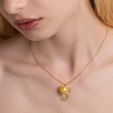 Golden South Sea Pearl | Mariposa Royale Pendant - DE BLANCAS
