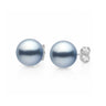 light blue Akoya pearl studs with 14K white gold posts