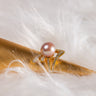 Peach Freshwater Pearl & Diamond Aurasha Ring - DE BLANCAS