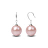 pink freshwater pearl earrings with 18K white gold hook