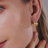 Golden South Sea Pearl & Diamond Triangle Stud Earrings